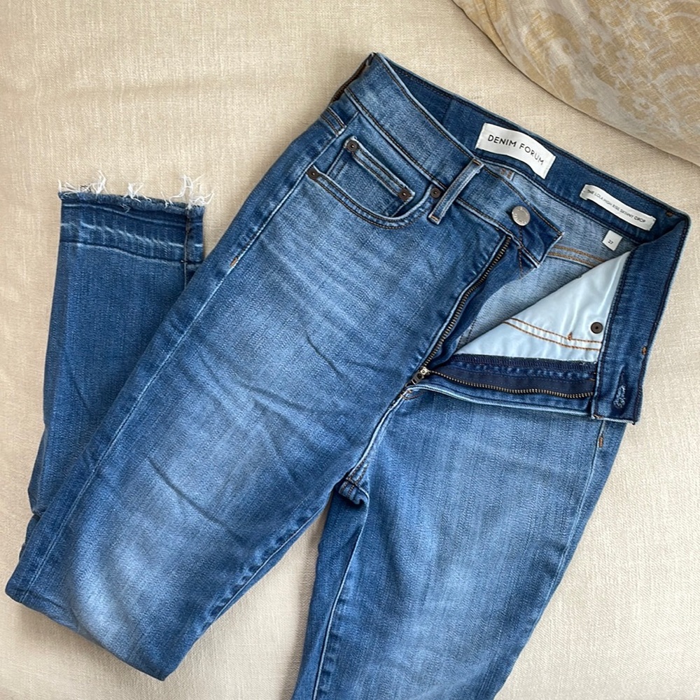 Denim Forum Lola High Rise Skinny Crop Jeans